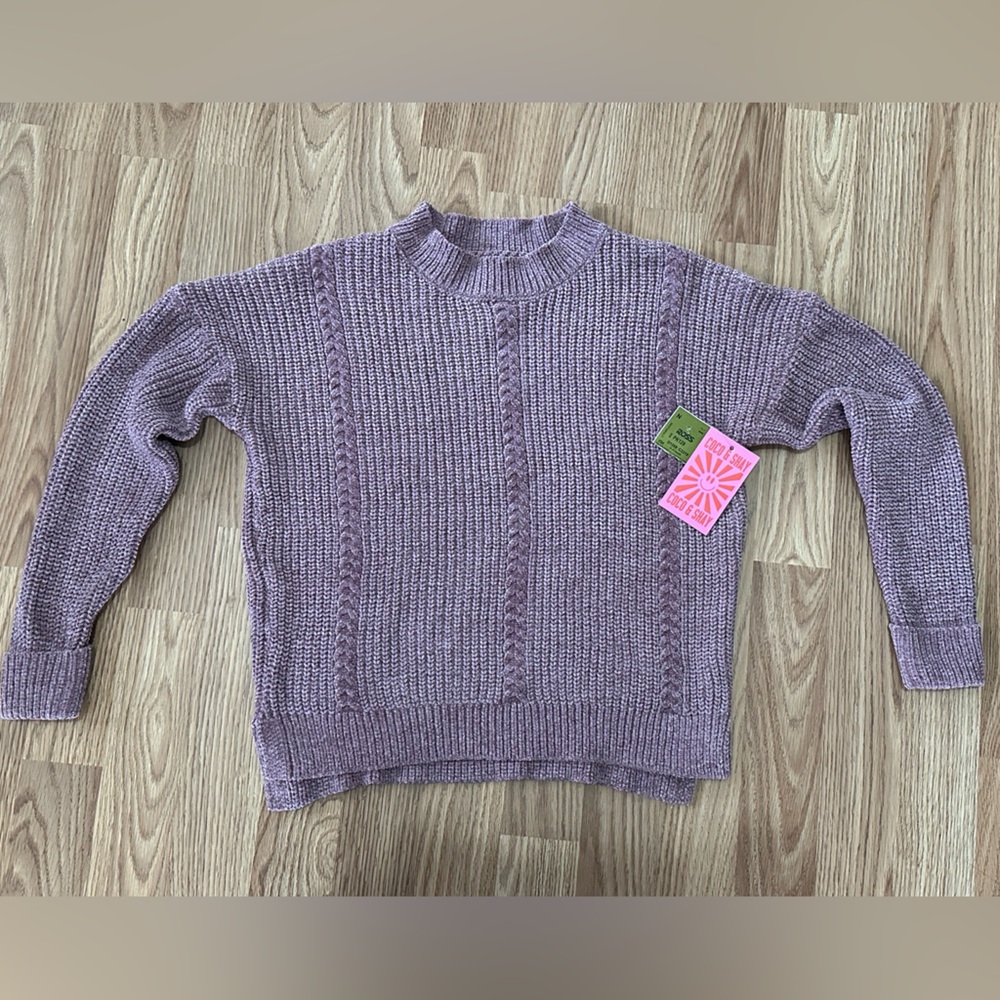 NWT Juniors Purple Crop Sweater